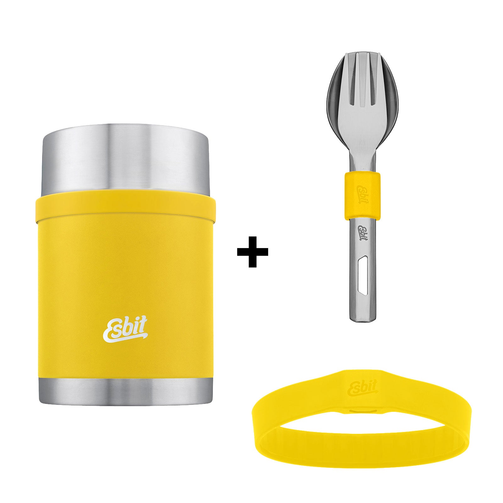 Esbit Bundle bestehend aus SCULPTOR Thermobehälter und Besteckset in Gelb