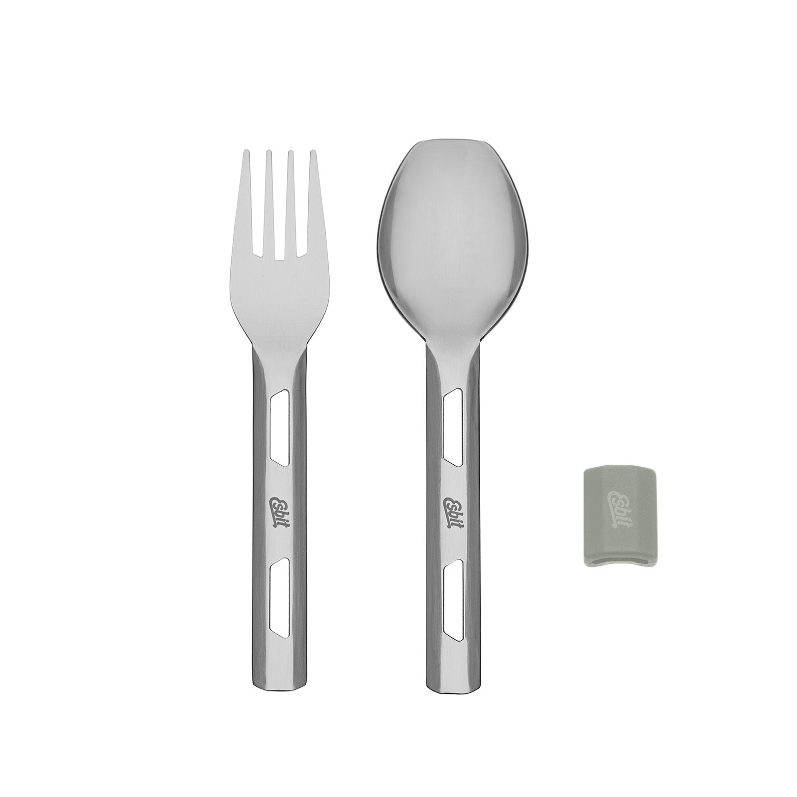 Esbit Thermobehälter Besteckset aufgefächert mit Silikon Manschette in Stone Grey 
