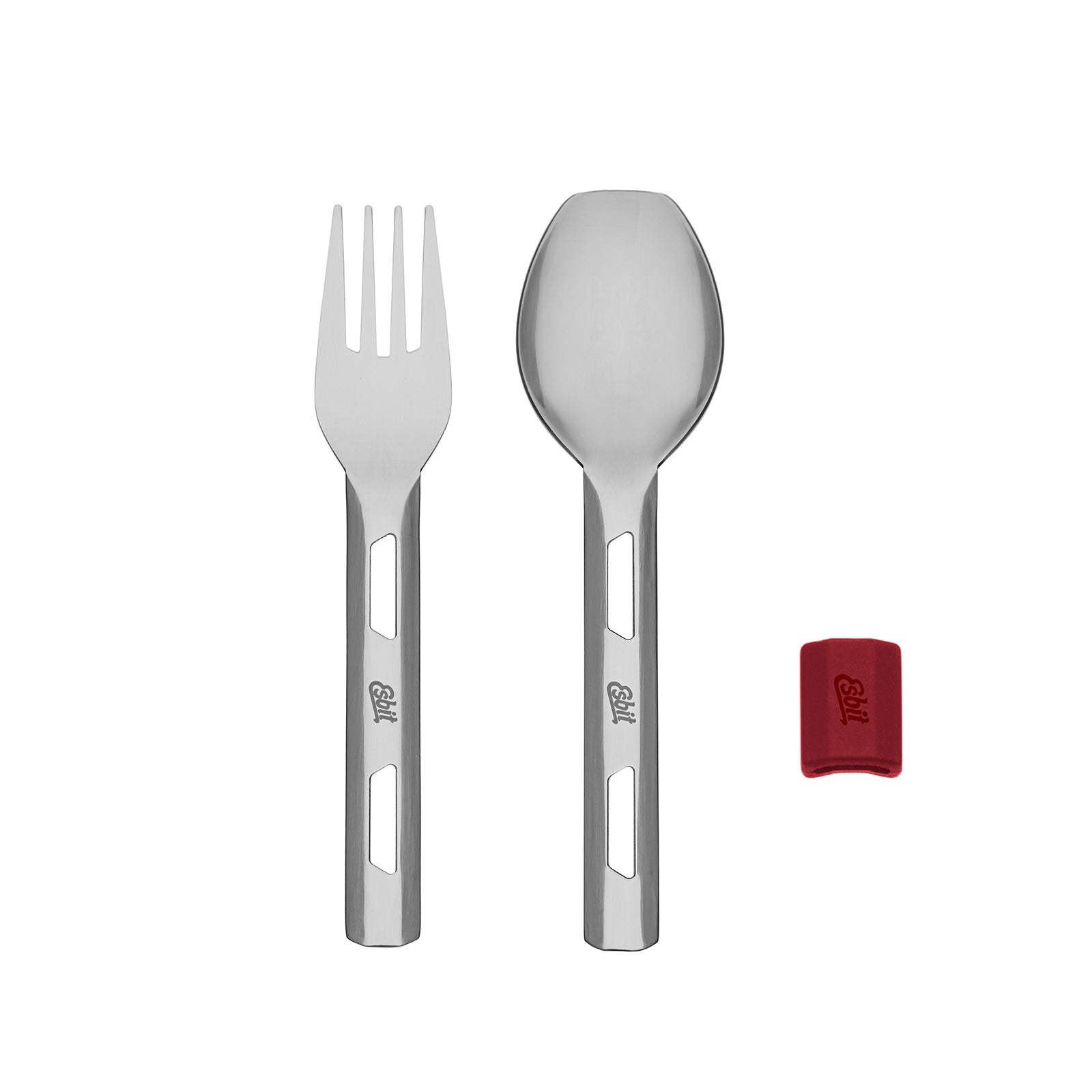 Esbit Thermobehälter Besteckset mit Silikon Manschette in Burgundy