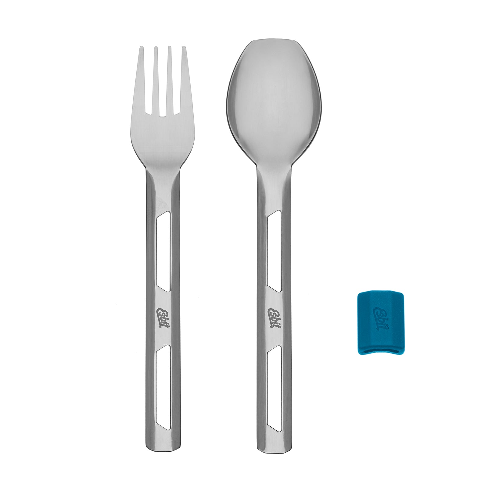 Esbit Thermobehälter Besteckset mit Silikon Manschette in Polar Blue 