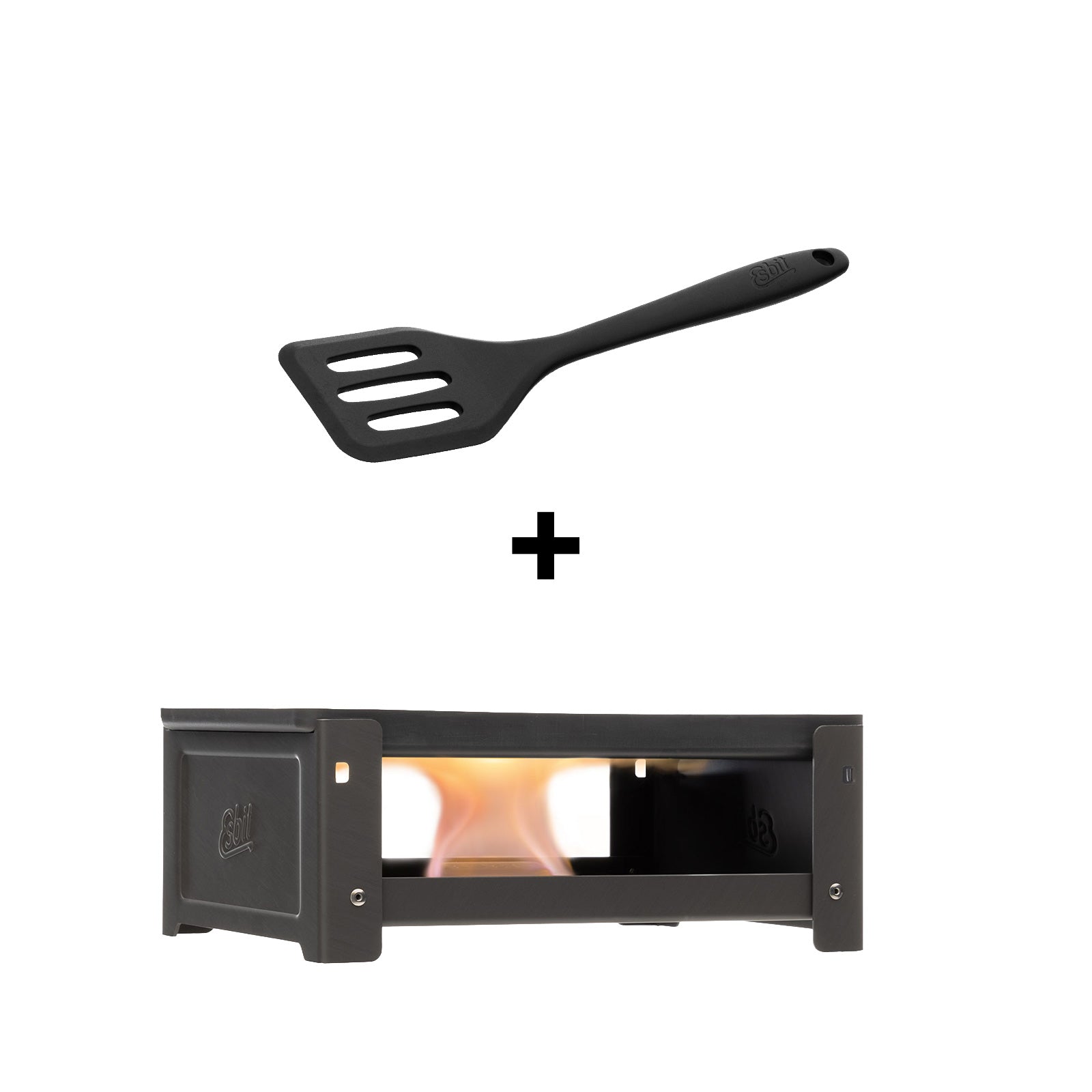 Esbit Trockenbrennstoff Plancha Grill Outdoor inkl. Pfannenwenderaus Silikon