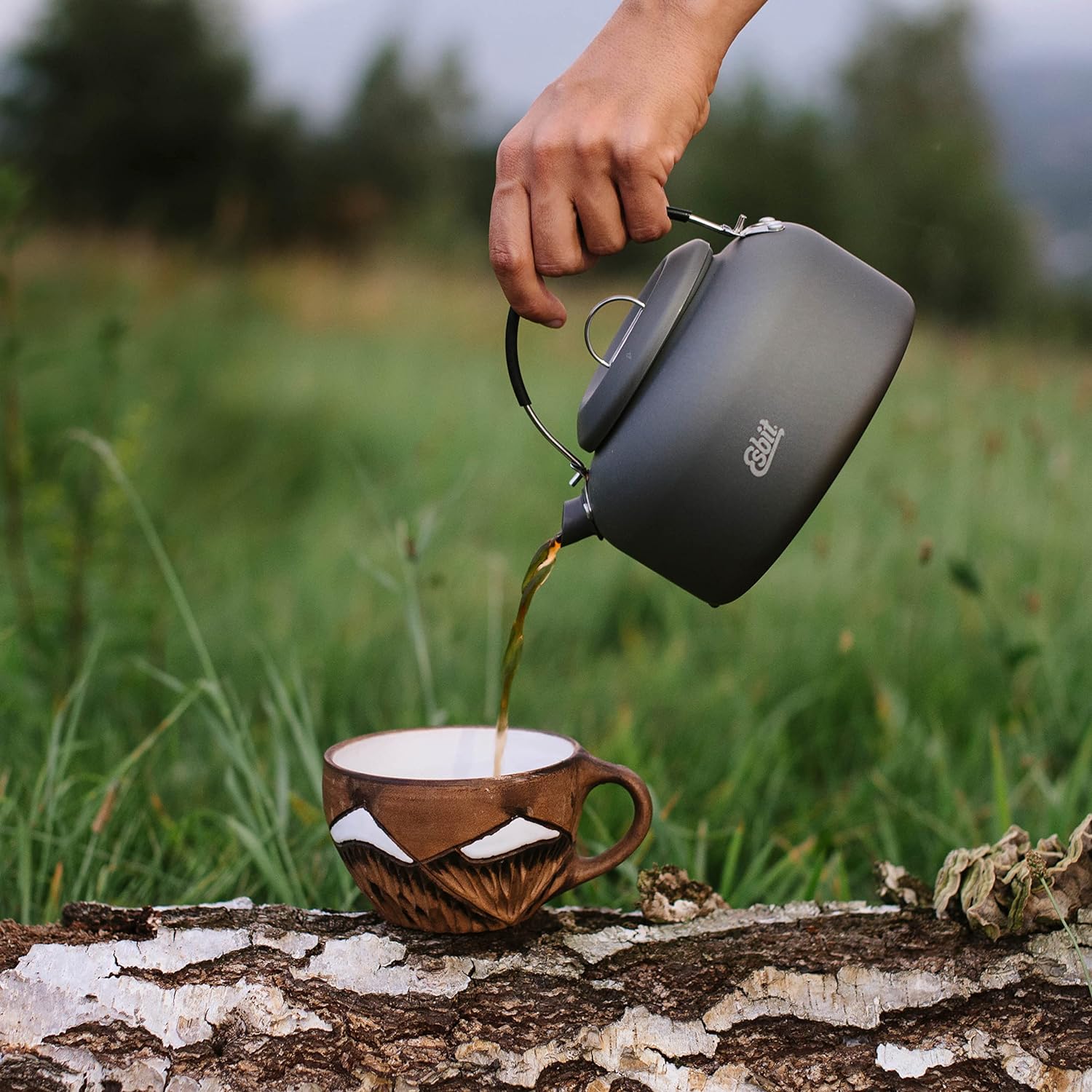 Esbit Camping Wasserkessel Aluminium beim Kaffee kochen all-groups
